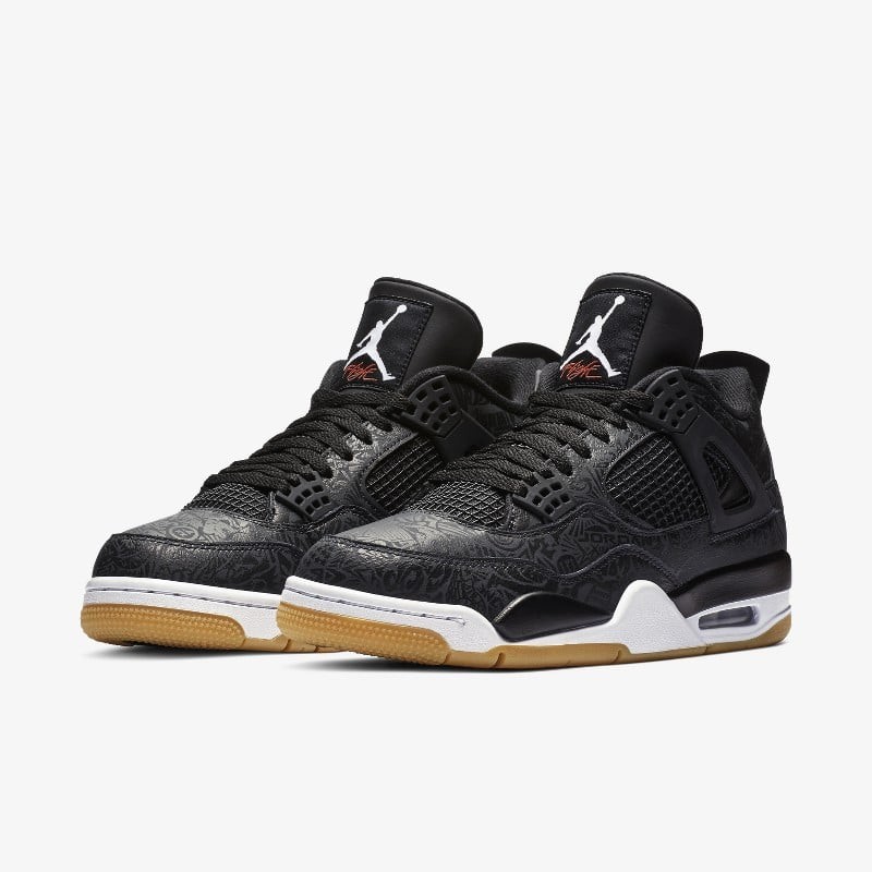 Air jordan 4 laser sales black